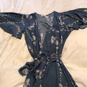 Lovestitch blue wrap tie dress